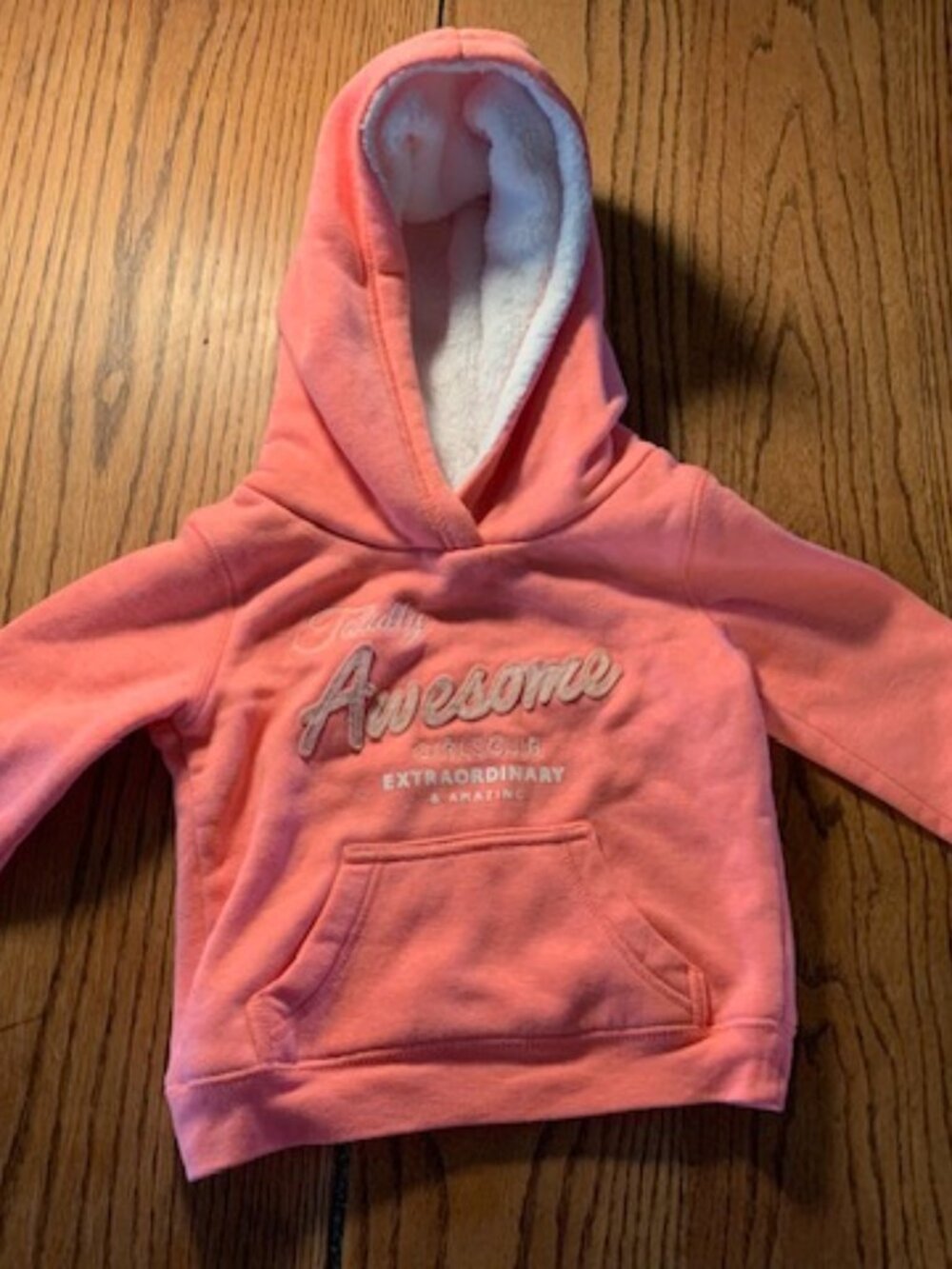 Girls 24 mo pink hoodie, gently used, very soft